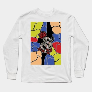 Aboriginal Art - Snake Dreaming Long Sleeve T-Shirt